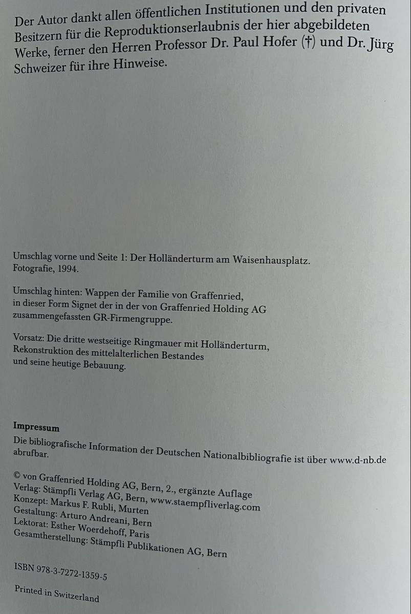 Libri: Holländerturm Bern, Die Entstehung der Stadt Bern – Nuovo (secondo la descrizione) da Oberhofen Thun'see venduto da SwissTreasure 1