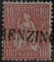 CH - Sitz. Helvetia - Zst. Nr. 38 - Stabstempel Menzingen