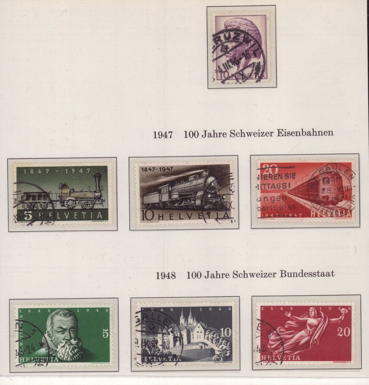Tutti i francobolli: 1946-1948 verschiedene Briefmarken – Usato da Eggersriet venduto da stamp303