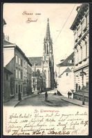 Basel, St. Elisabethenstrasse mit Kirche