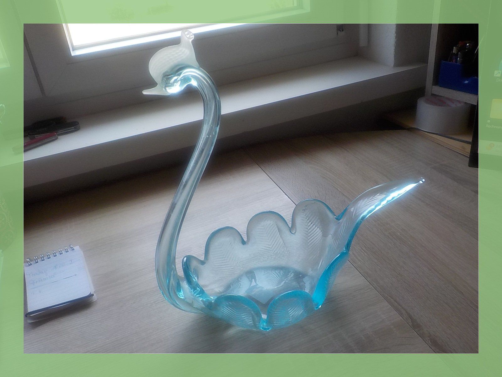 Statuette: Glasfigur Schwan Dekoration blau gebraucht – Usato da Bülach venduto da Freieck 1