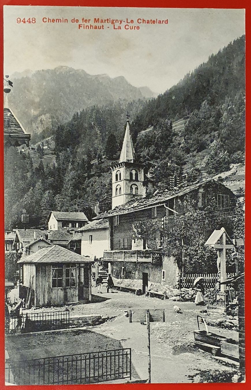 Cartoline postali: Chemin de fer Martigny-Le Chatelard, Finhaut - La Cure – Usato da Kreuzlingen venduto da Rschweiz1
