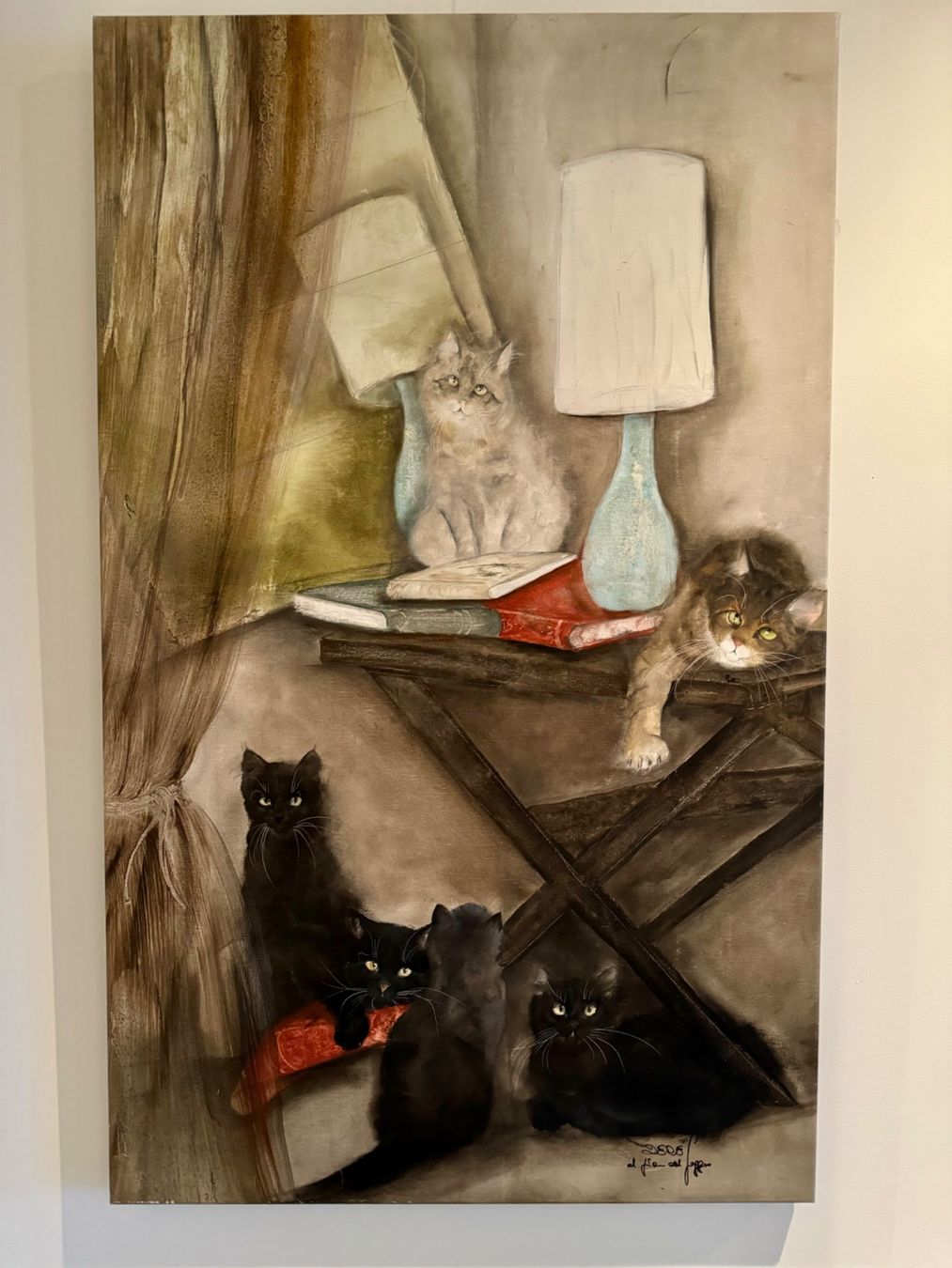 Dipinti: Original Katzenbild von Dédé Moser – Usato da Au ZH venduto da hoppundex