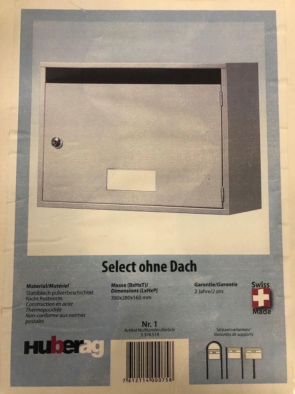 Autres articles pour la maison: Briefkasten Select ohne Dach – Neuf avec emballage d'origine à Stans par SISTO_GmbH