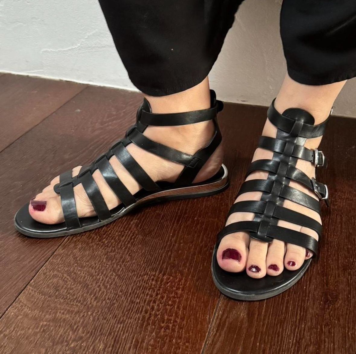 Graceland Damenschuhe: graceland schwarze lederimitat sandalen – Neu (gemäss Beschreibung) aus Brig von hanasm22