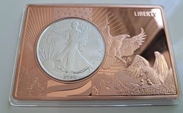 1 OZ Silber American Eagle USA 2024 in 3 OZ Münzbarren