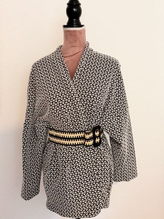 Damen Jacke Yessica schwarz weiss gemustert Grösse L