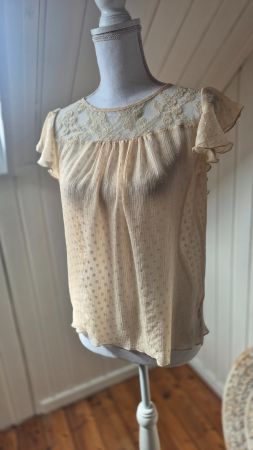 FOREVER 21  💫 süsse, luftig leichte bluse / beige  Grösse S