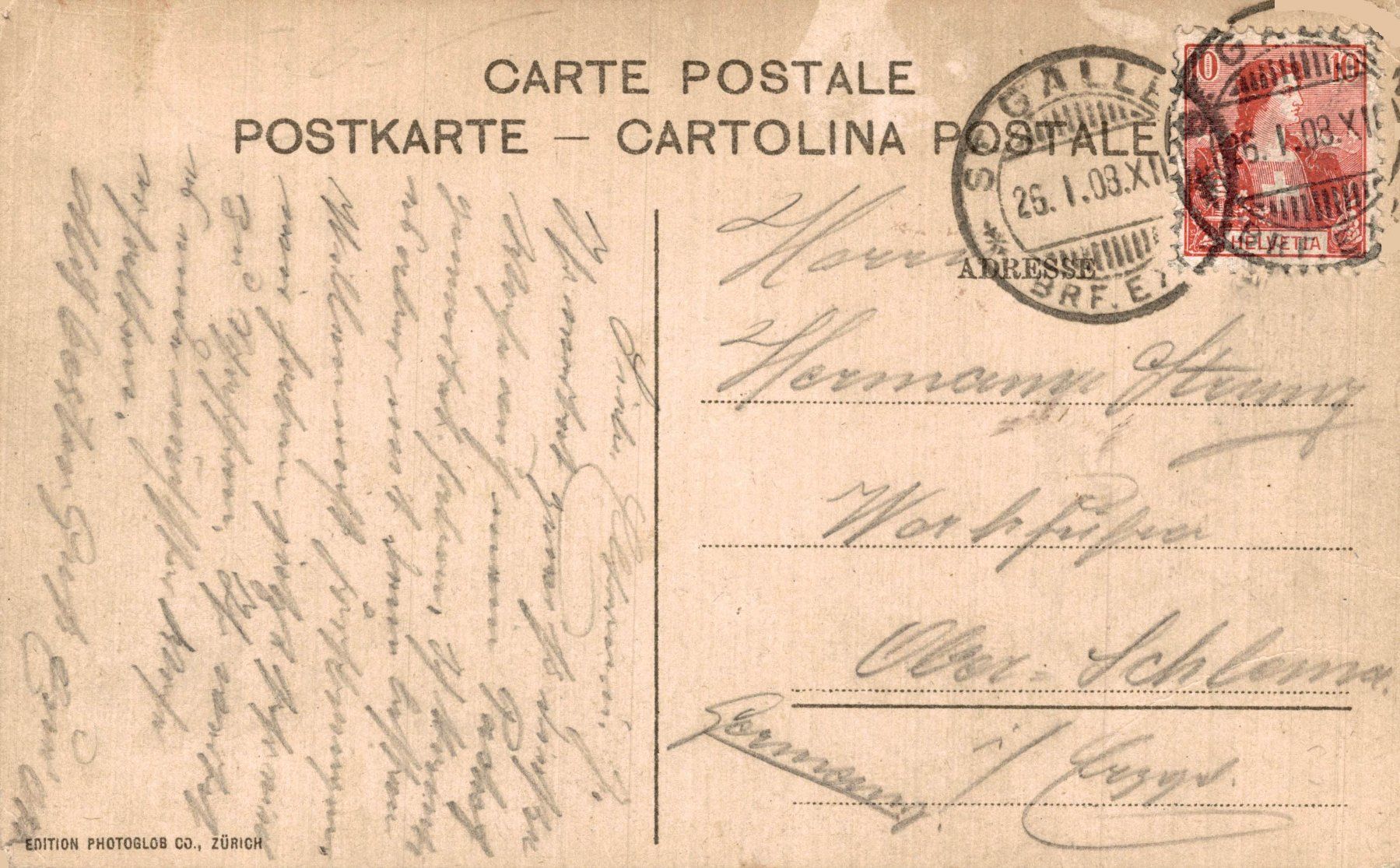 Cartoline postali: St. Gallen. Restaurant Scheffelstein – Usato da Bronschhofen venduto da Astore 1