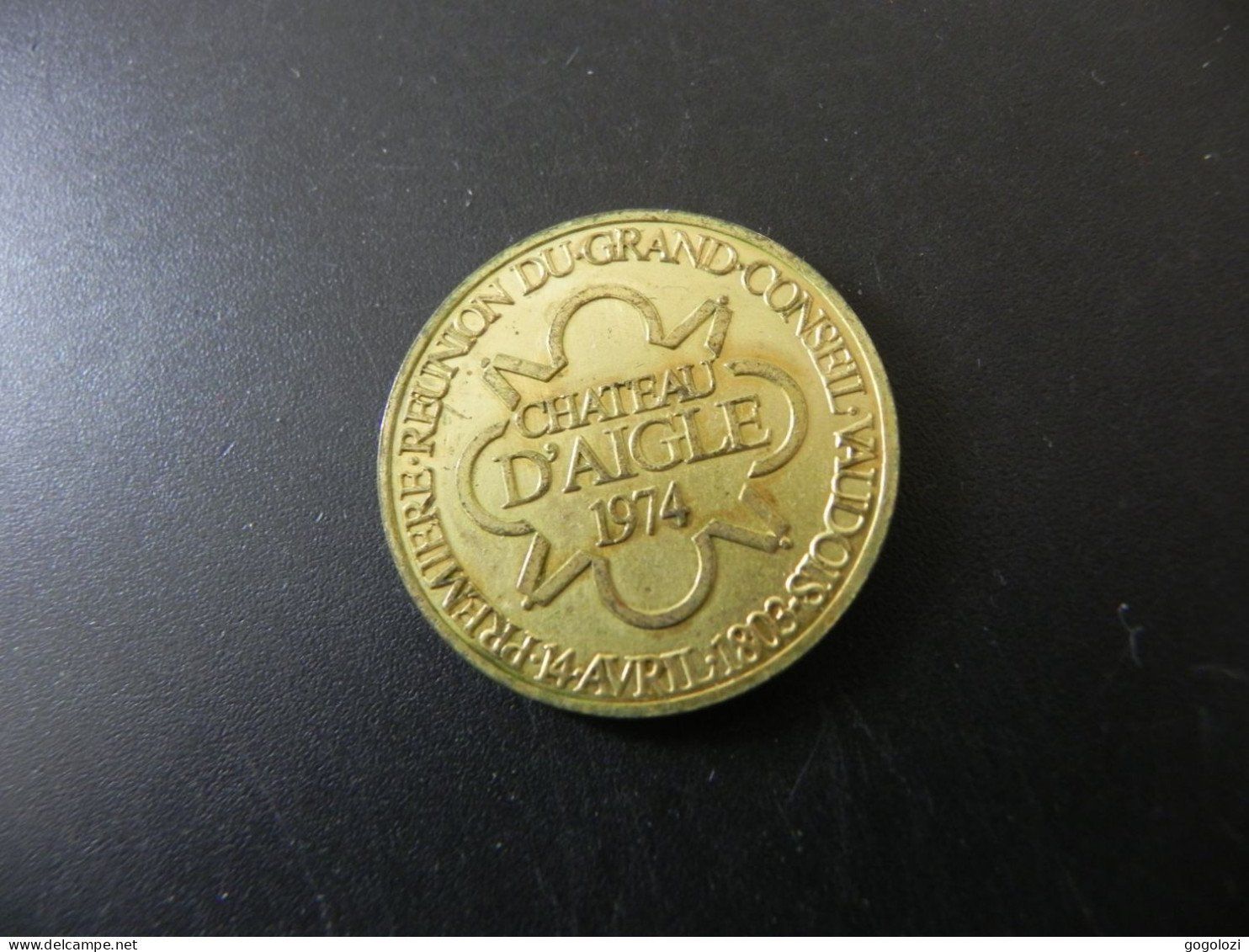 Medaglie: Jeton Vaud Château de Aigle 1974 – Usato da Biel/Bienne venduto da Gogolozi 1