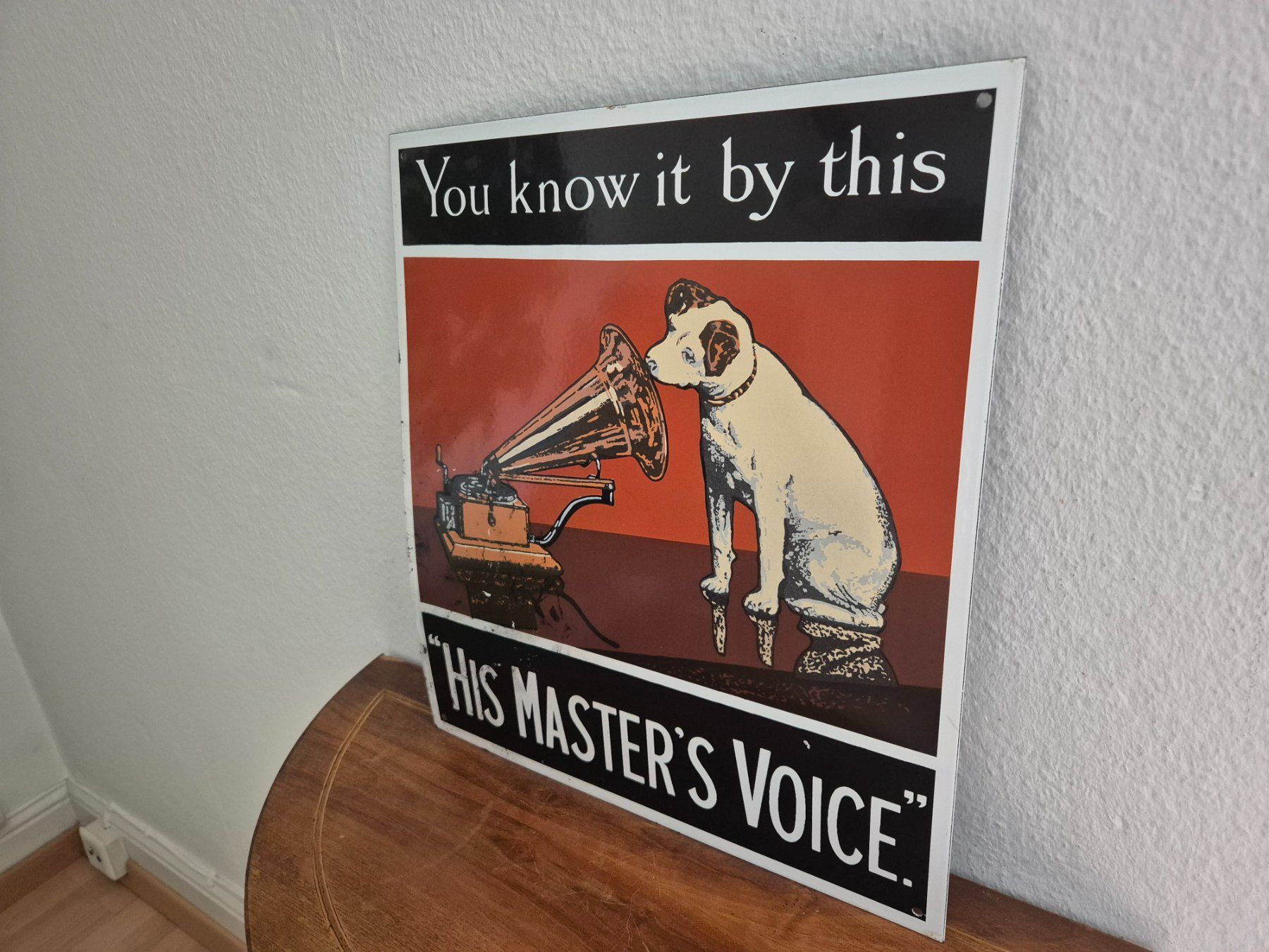 Insegne: Emailschild His Masters Voice Schallplatte Emaille Schild – Usato da Schaffhausen venduto da pfanis09 7