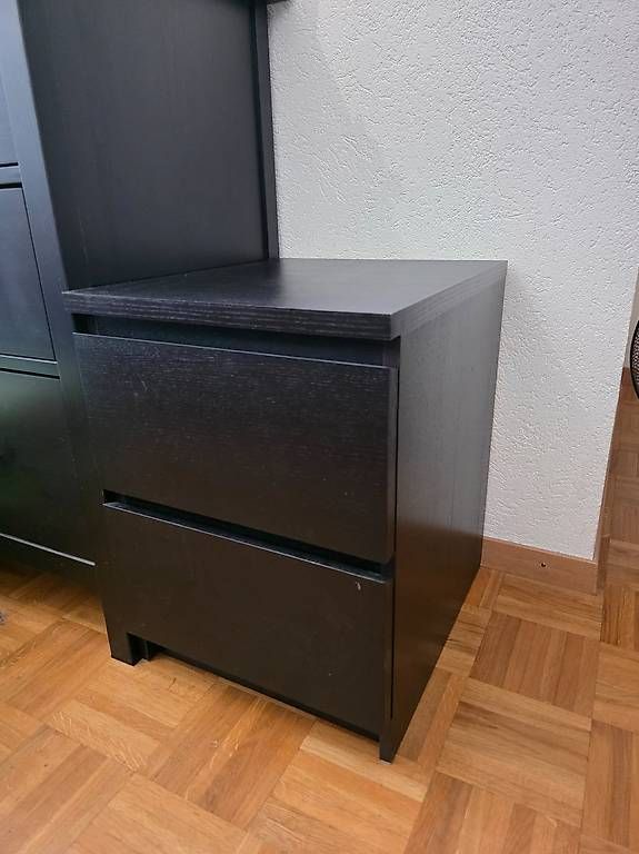 Cassettiere: Commode 2 tiroirs, brun noir, 35x49 cm – Usato da Lausanne venduto da mde_jg5r