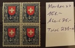 2910A) J24.2.01, Abart, farblose stelle, 4-Block postfrisch