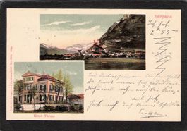 Sargans SG , Hôtel Thoma , gel. 1904