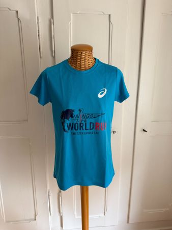 ASICS - Sportshirt hellblau mit Print M