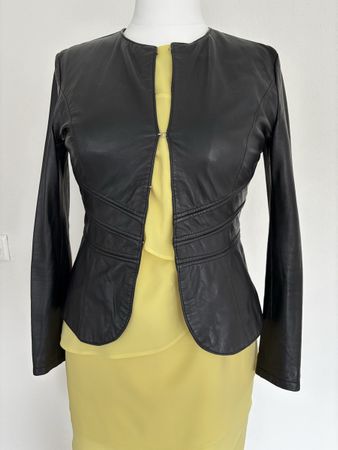 Schwarze Mangotti Lederjacke, Gr. S. Made in Italy