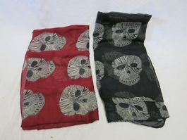 2 Stk Voulard Halstuch Skull Schädel Totenkopf 190cm x 100cm