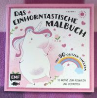 Einhorn Malbuch mit glitzer Sticker