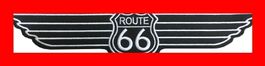 Route 66 Aufnäher schwarz breit 21 cm Harley Davidson USA