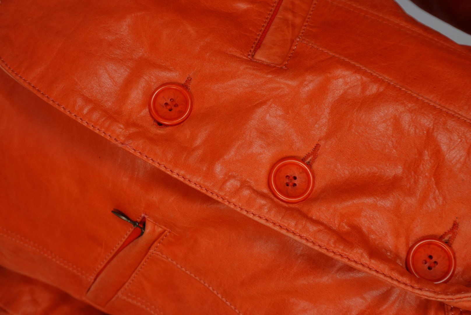 Giacche: Vintage Orange Genuine Leather Blazer Jacket – Usato da Lugano venduto da T.U.C. 3