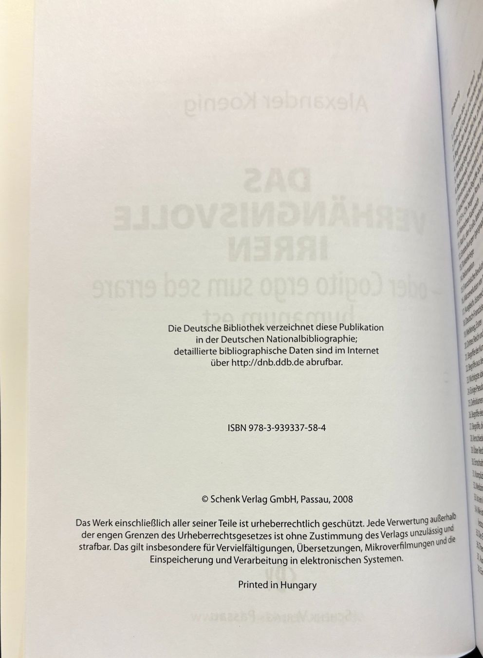 Libri: Das verhängnisvolle Irren – Nuovo (secondo la descrizione) da Sarnen venduto da Livres 2