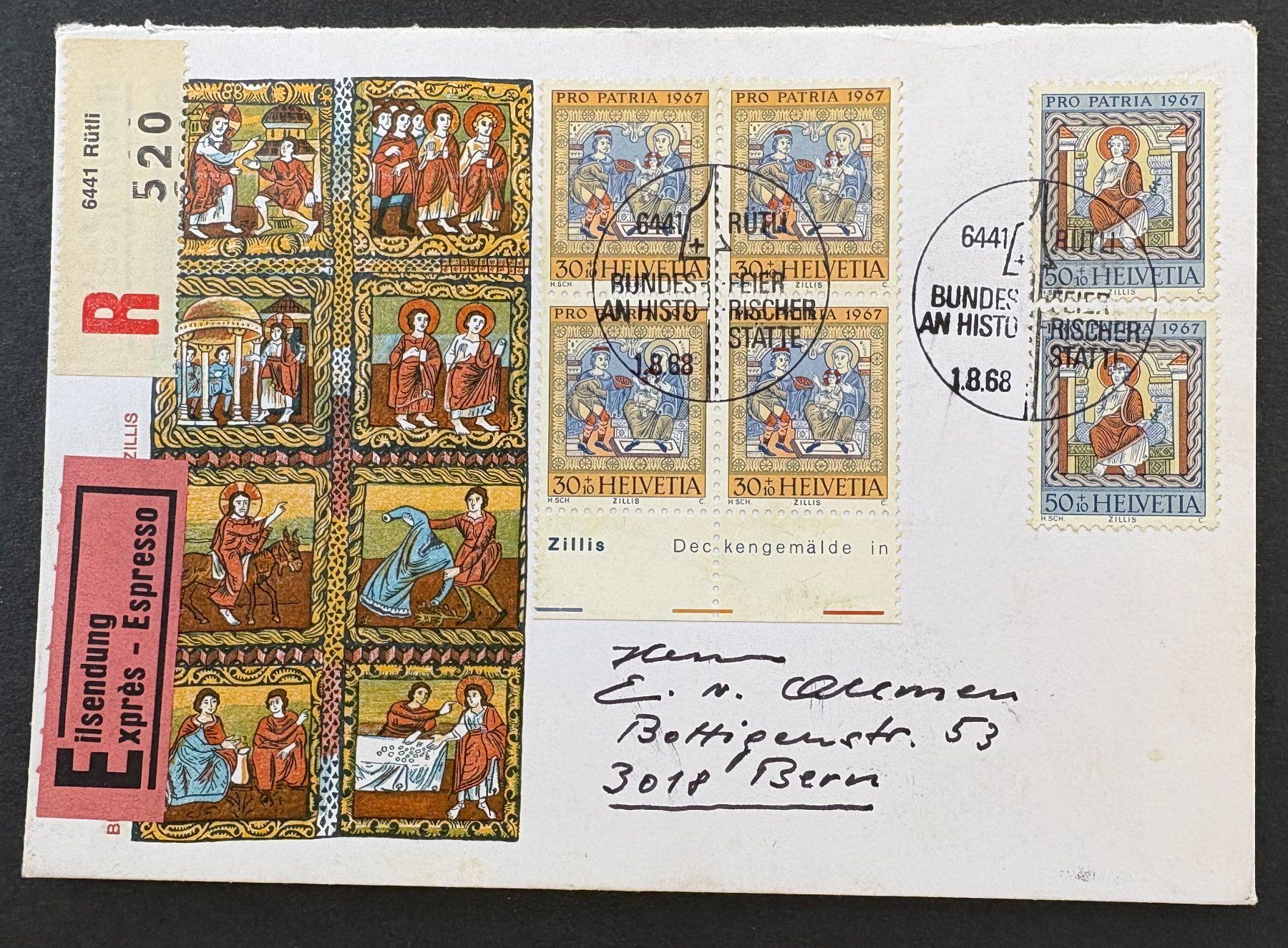 Alle Briefmarken: BUNDESFEIER 1.8.68 – Gebraucht aus Ostermundigen von crazy-horse-1840