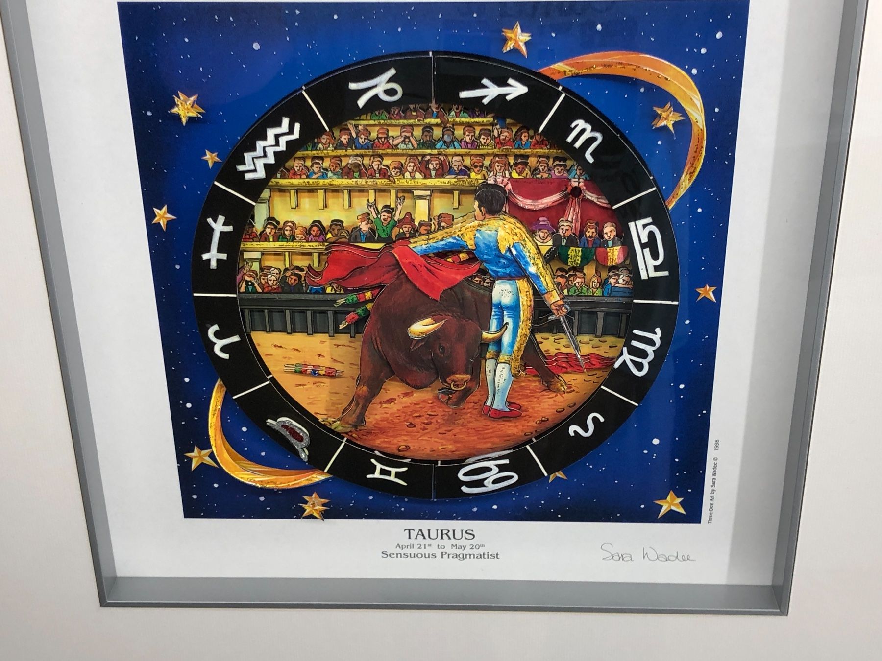 Dipinti: 3D Bild / Sternzeichen Stier / 40x40cm - Silber – Nuovo e nell'imballaggio originale da Bergdietikon venduto da Garak 3