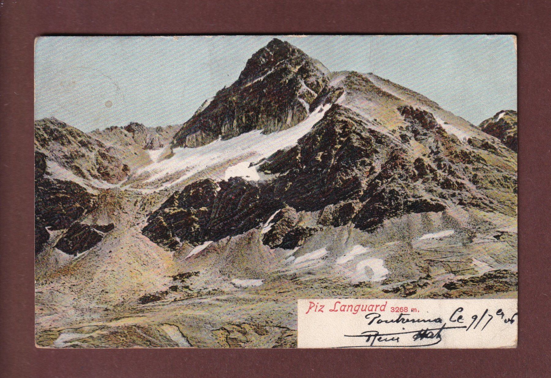 Cartoline postali: PIZ LANGUARD - 1906 – Usato da Pully venduto da nicecards-shop