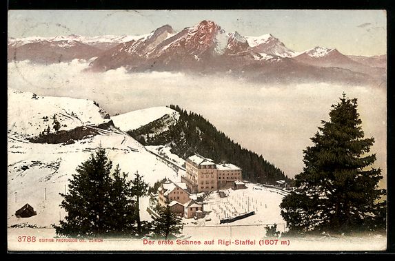 Cartoline postali: Rigi-Staffel, Der erste Schnee auf Rigi- – Usato da Berlin venduto da bartko-reher