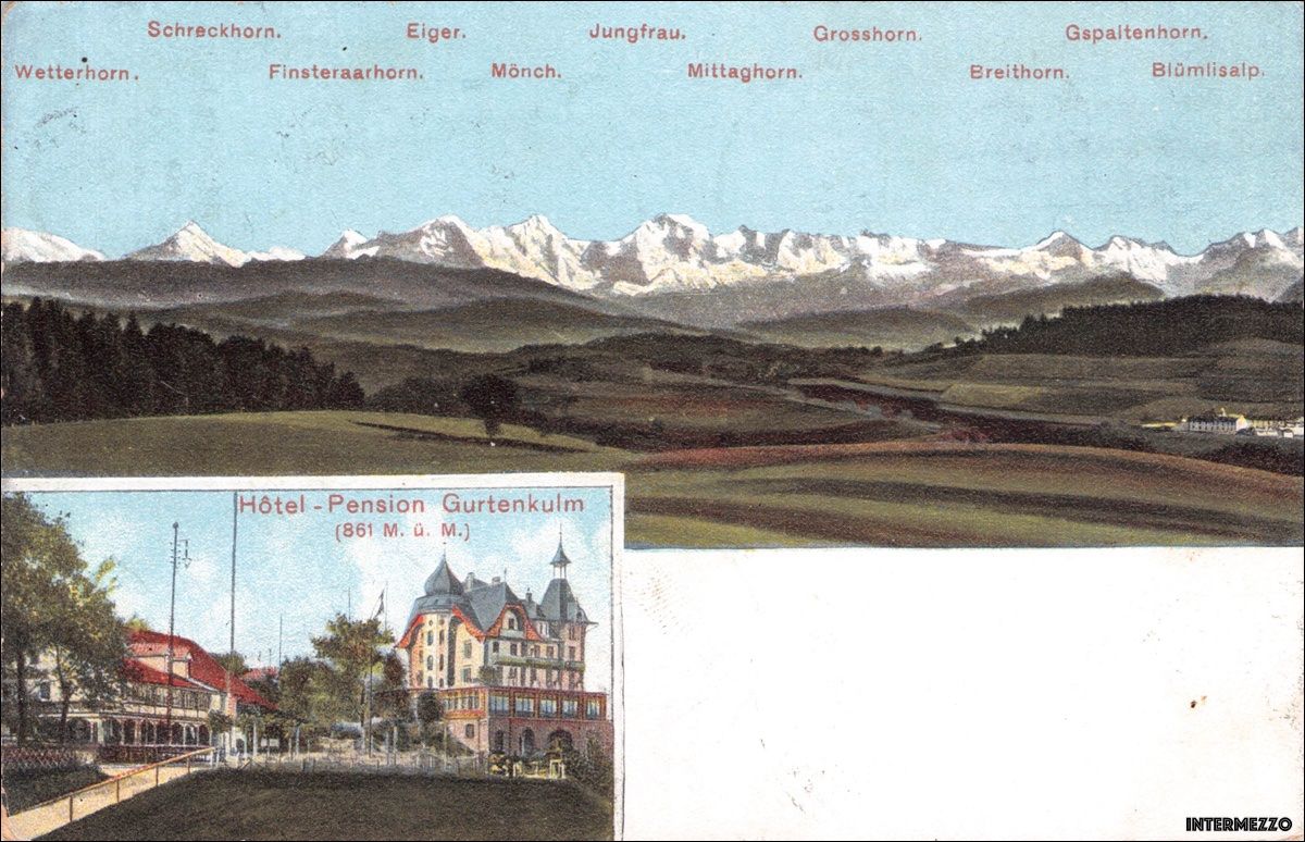 Cartoline postali: Bern // 1907 Hotel Pension Gurten Kulm – Usato da Basel venduto da intermezzo12