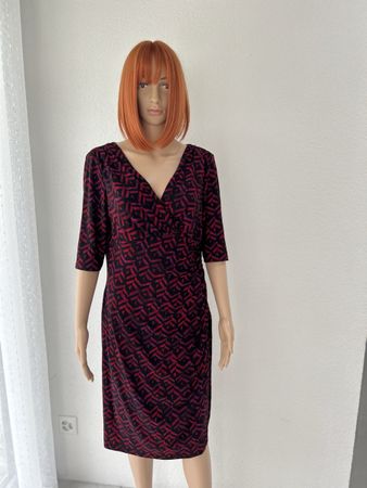 Ralph Lauren Dress Size 14 patterned V-neck 3/4 sleeve