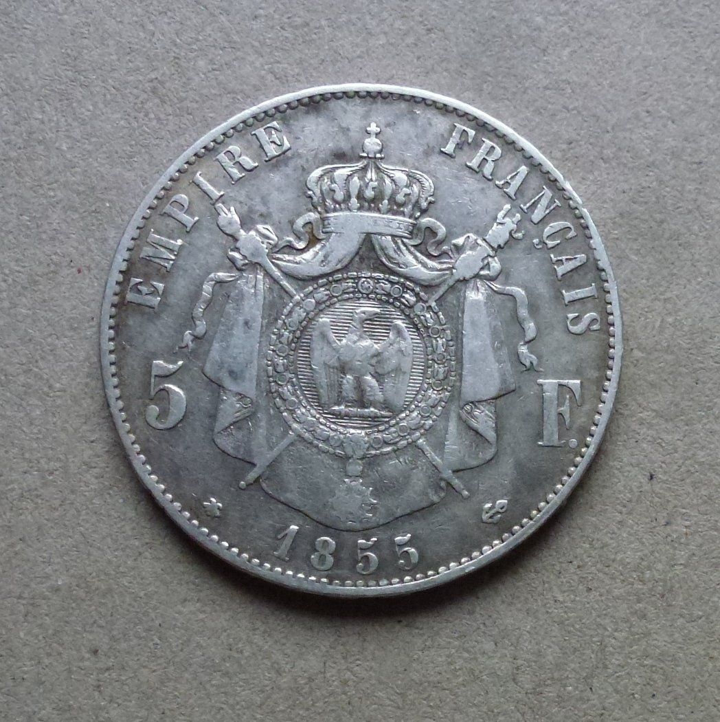 Toutes les monnaies: Frankreich ++ 5.- Francs 1855 – D'occasion à Walkringen par Casablanca777