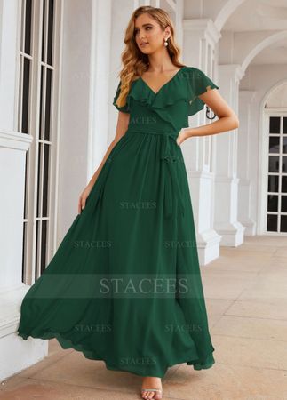 Robe longue vert foncé STACEES – Taille EU36 – Neuve