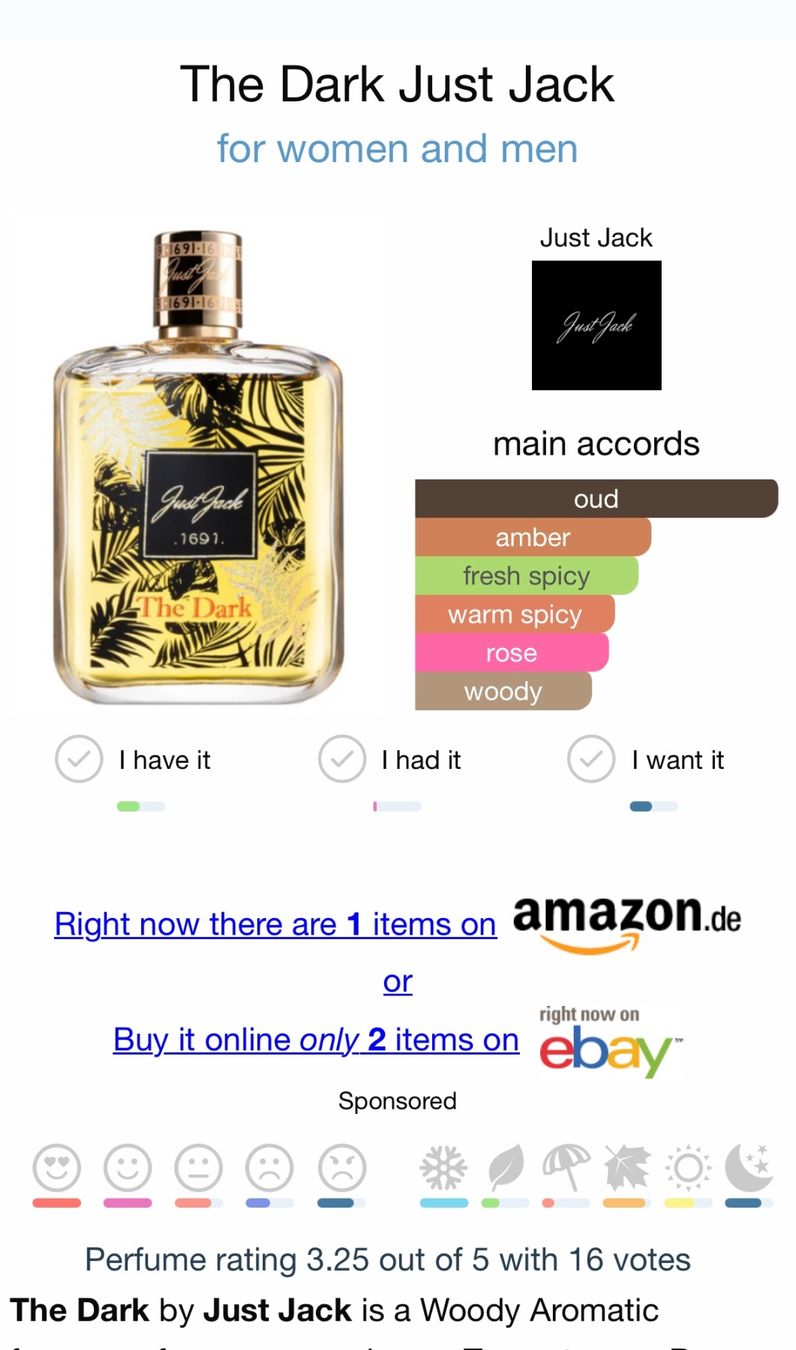 Profumi & Eau de Toilette: The Dark Just Jack (Boadicea the Victorious  Nebulous DUPE) – Usato da Zürich venduto da deruja 2