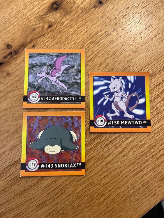 Pokemon Sticker Mewtwo, Relaxo und Aerodactyl 1999 ab 1fr | Kaufen auf ...