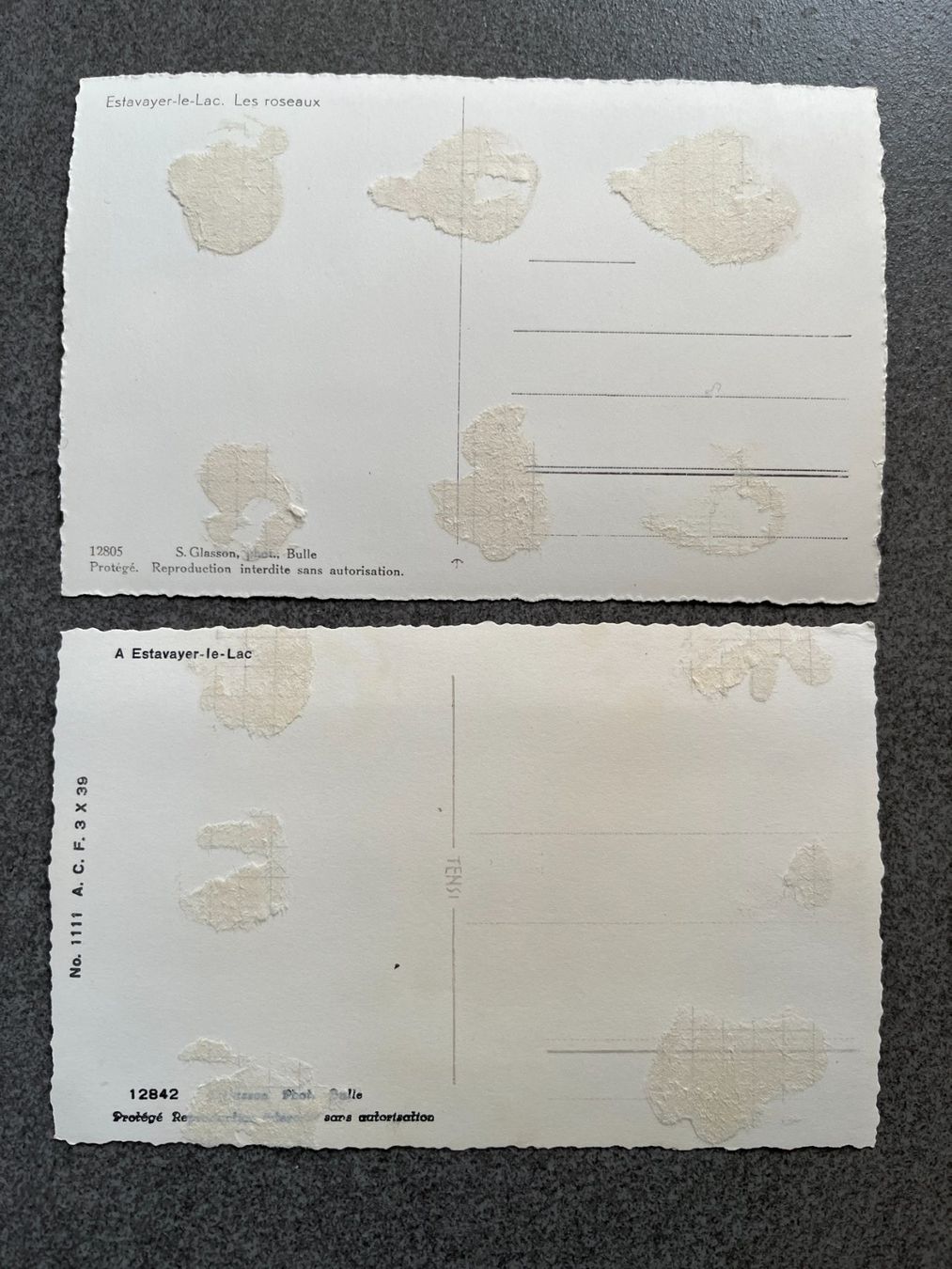 Cartoline postali: 2 Ansichtskarten Estavayer-le-Lac, 1940er, ungelaufen – Usato da Wettingen venduto da _Nordliechtli_ 1