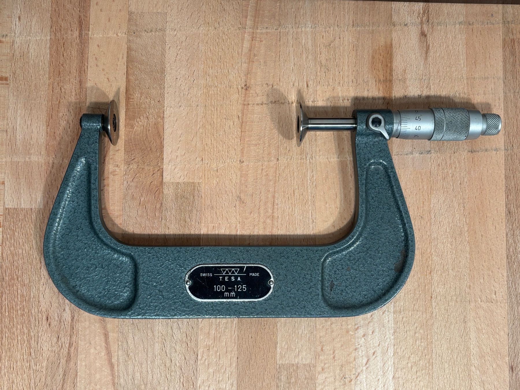 Tesa Misurare: TESA Tellermikrometer 100-125mm Bügelmessschraube Mikrometer – Usato da Winterthur venduto da ReUse_Baumarkt 1
