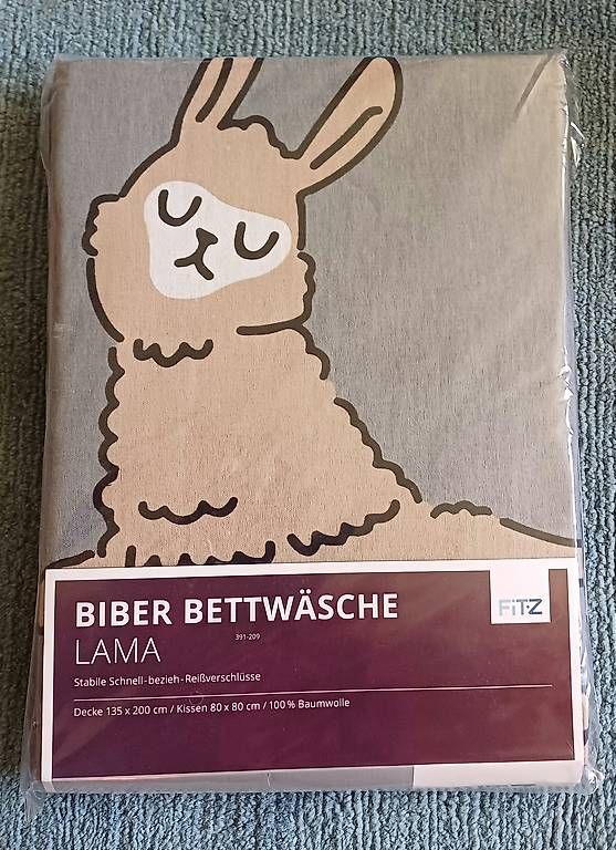 Bettwäsche: Biber Bettwäsche Lama Fitz  – Gebraucht aus Hallwil von Ursina83