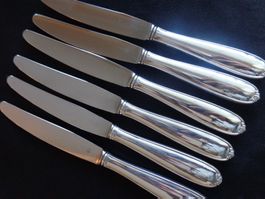 * 6 X COUTEAU D'ENTREE JEZLER PRINCESSE ARG.800 COMME NEUF