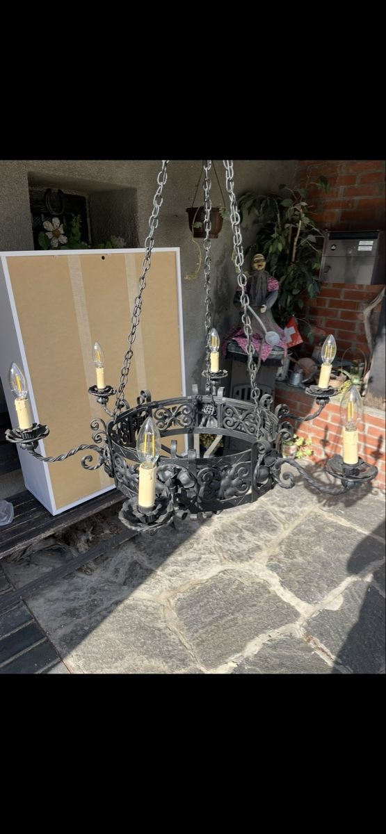 Kronleuchter & Deckenlampen: Lampadario ferro battuto – Gebraucht aus Chiggiogna von acavanna 2