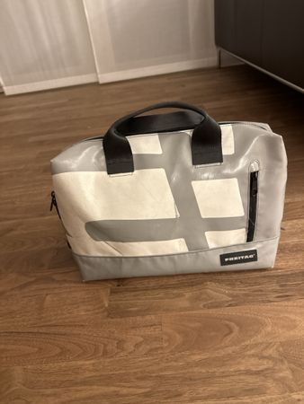 Freitag Tasche Laptop  Bag grau / weiss
