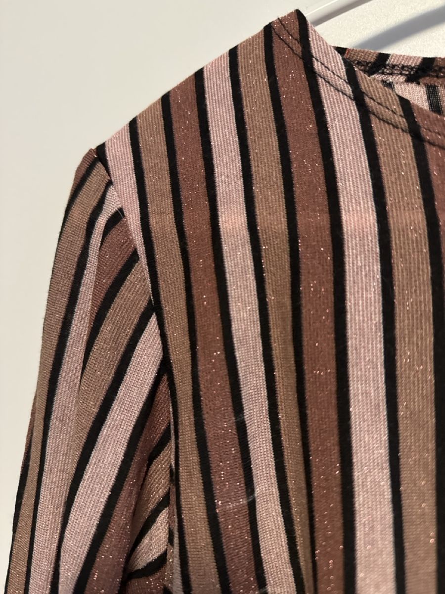 Zebra Top: Gestreiftes glitzer Zebra Top, Grösse S, Langarm – Nuovo (secondo la descrizione) da Thun venduto da Vans_98 2