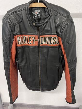 Harley-Davidson Lederjacke schwarz orange Grösse M