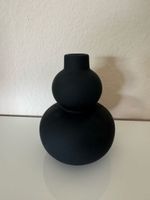 Moderne Vase mattschwarz (Doppelkugel / Skandi Bubble Design