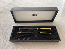 Montblanc Schreibset Füller Kugelschreiber schwarz Gold