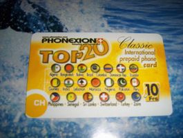 Phonexion TOP 20 International prepaid phone card