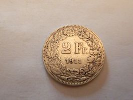 2 Franken 1911, Silbe 835, 10gr., 27mm