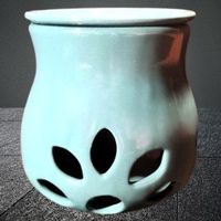 🕯️🌊Aromalampe Türkis Keramik Duftlampe Lotus Ölbrenner🩵💫