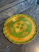Florentinisches vintage Serviertablett, Tablett Holz, Gold,