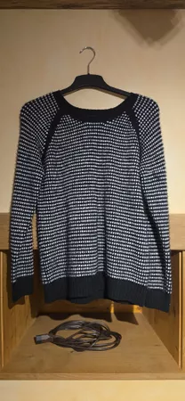 Pull We Knit Clockhouse noir blanc taille L état neuf
